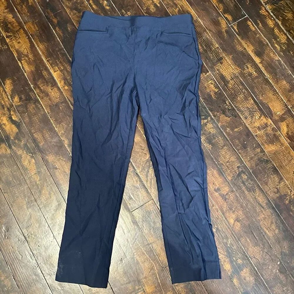 Chicos navy travelcore 1.5/10 pull on stretchy business casual slacks